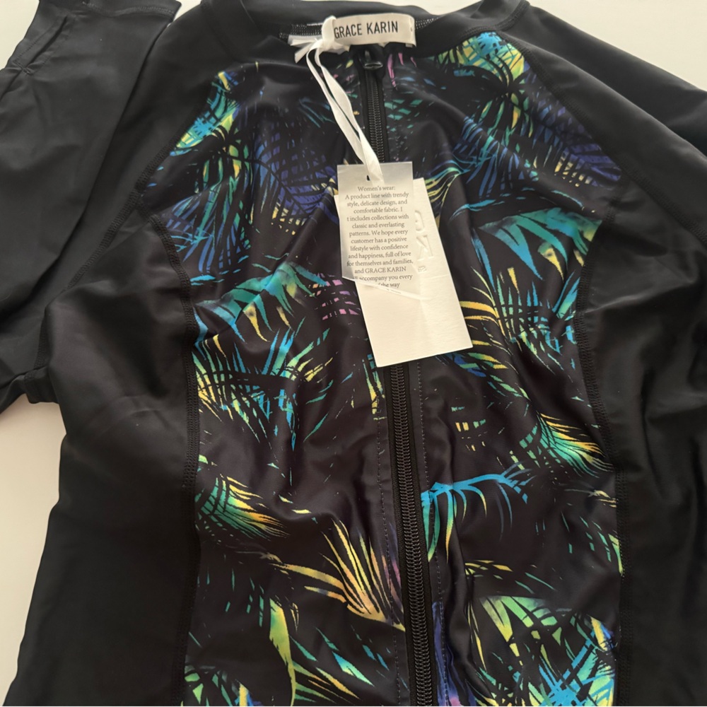 NWT GRACE KARIN Women's 3 Piece Jacket/ Shorts/Sports Bra/ Rash Guard UPF50+, S - Picture 10 of 13